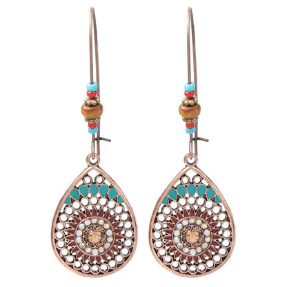 Bohemian Style Hollow Circle Drop Earrings for Women
