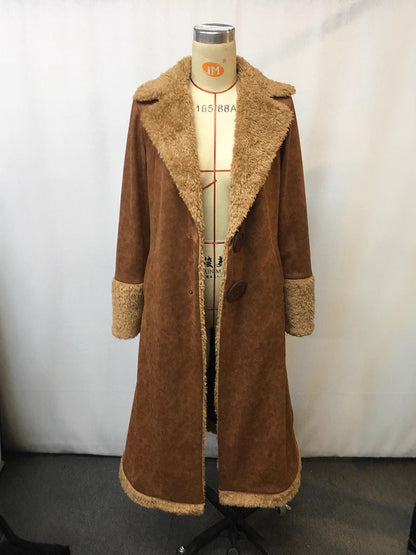 Vintage Western Style Plush Coat for Women