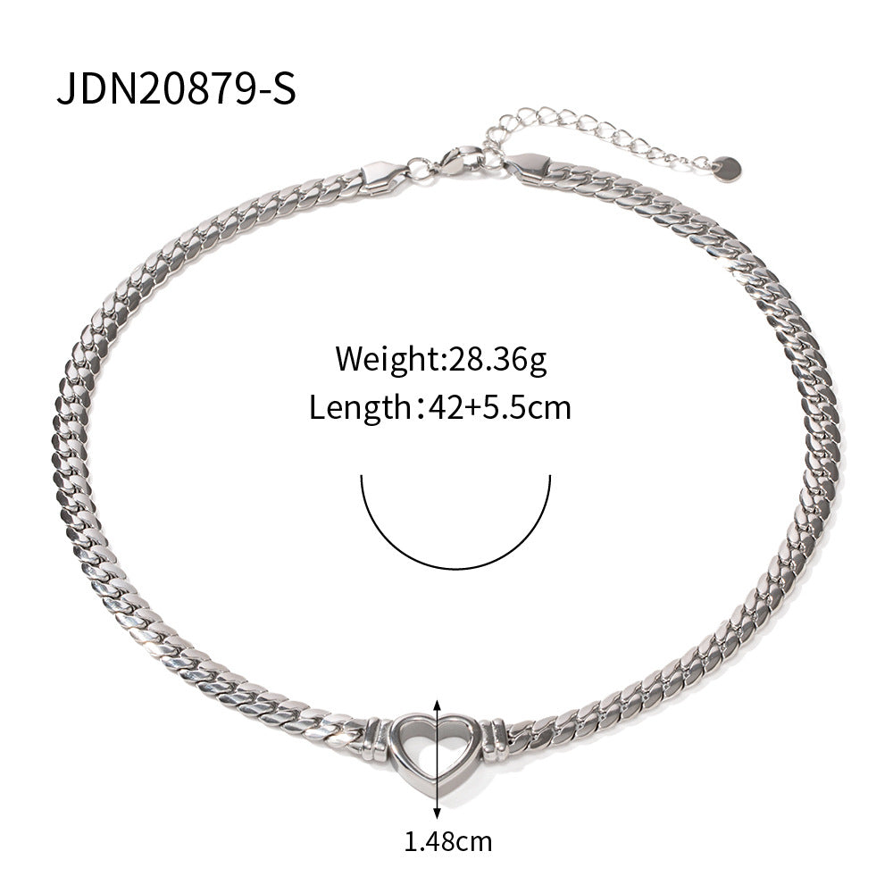 Hellow Out Heart Shade Pendant Necklace