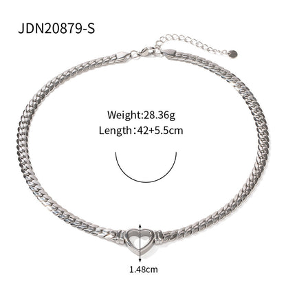 Hellow Out Heart Shade Pendant Necklace