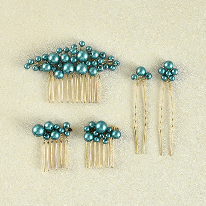 Bridal Wedding Hair Accessories Set 3 Combs + 2 Hair Pins