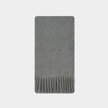 Winter Solid Color Soft Tassel Wool Blend Scarf