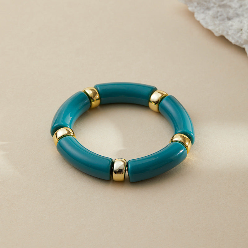 Color Block Irregular Acrylic Bracetets