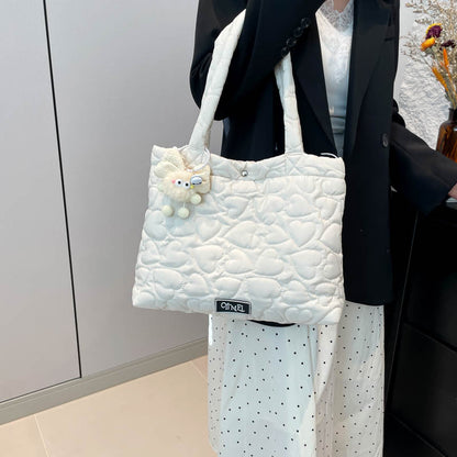 Heart-Shaped Large Tote Bag Stylish Commuter Bag