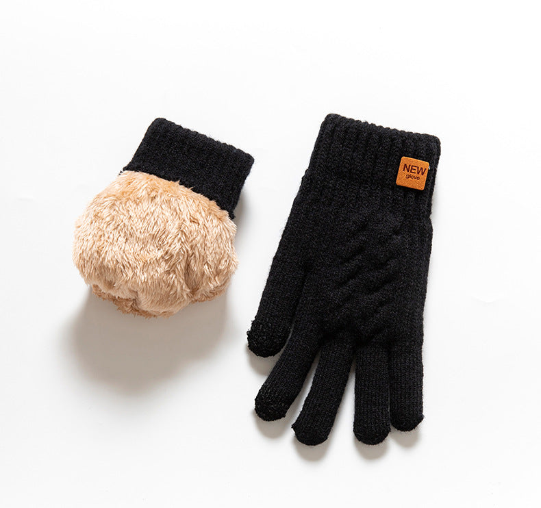 Touchscreen Winter Thicker Knit Gloves for Men
