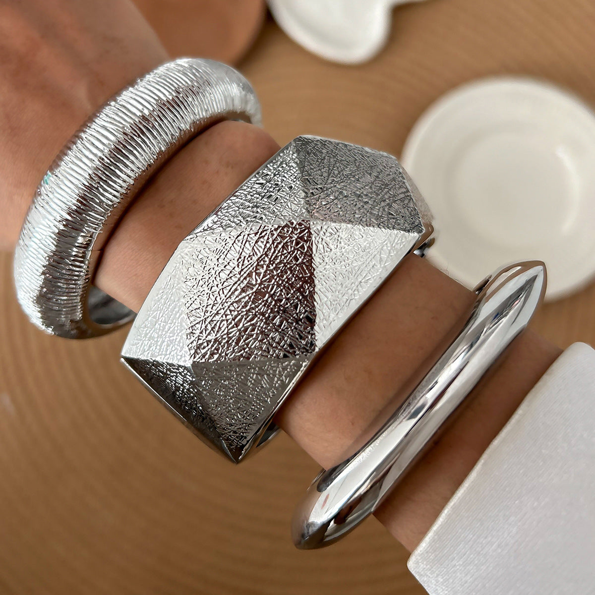 Irregular Design Alloy Bracelet Set Trendy Ins Style