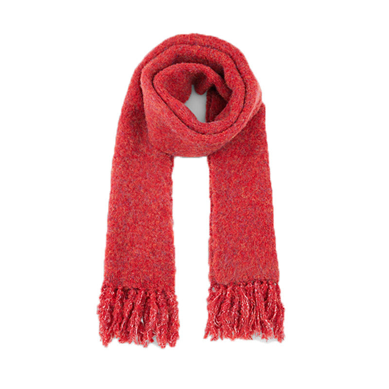 Solid Color Knitted Scarf for Women