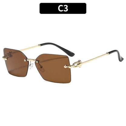 Trendy Stylish Square Metal Sunglasses UV400 Protection