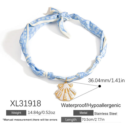 Ocean Series Pendant Scarf Necklace Stylish Casual