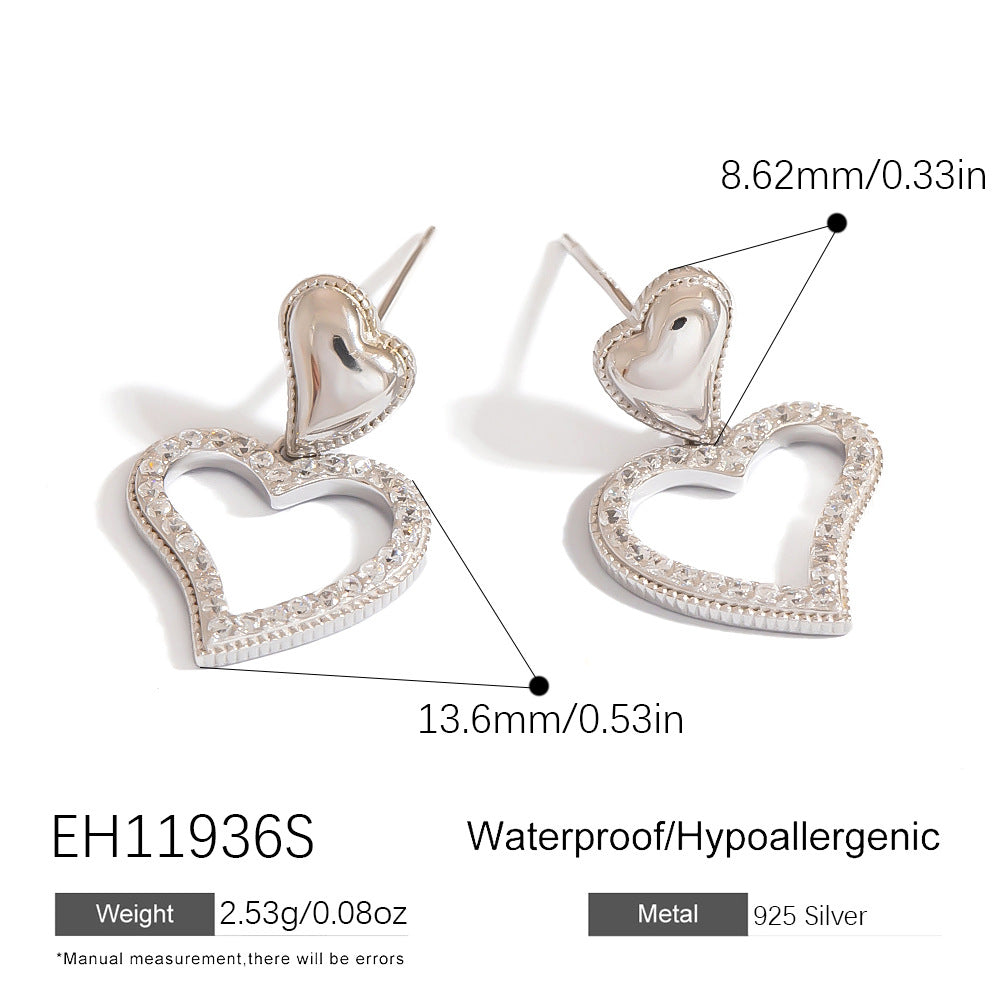 Elegant 925 Silver Pearl Earrings with Geometric Design