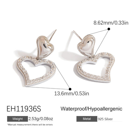 Elegant 925 Silver Pearl Earrings with Geometric Design