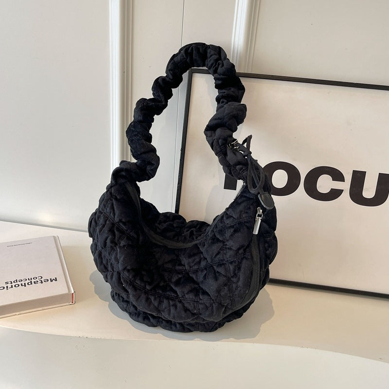Trendy Velvet Cloud Tote Bag Soft Casual Shoulder Bag