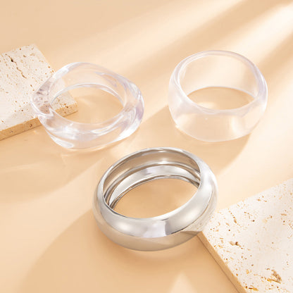 Trendy Clear Acrylic Wide Cuff Bracelet Irregular Geometric Design