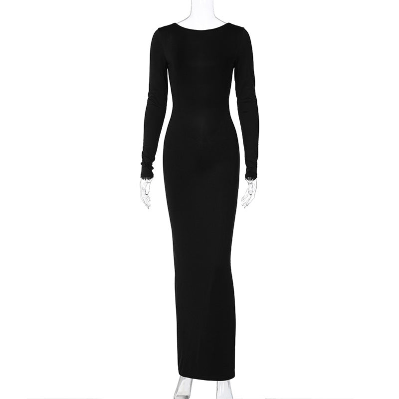 Fashionable Sexy Backless Ruched Bodycon Dress