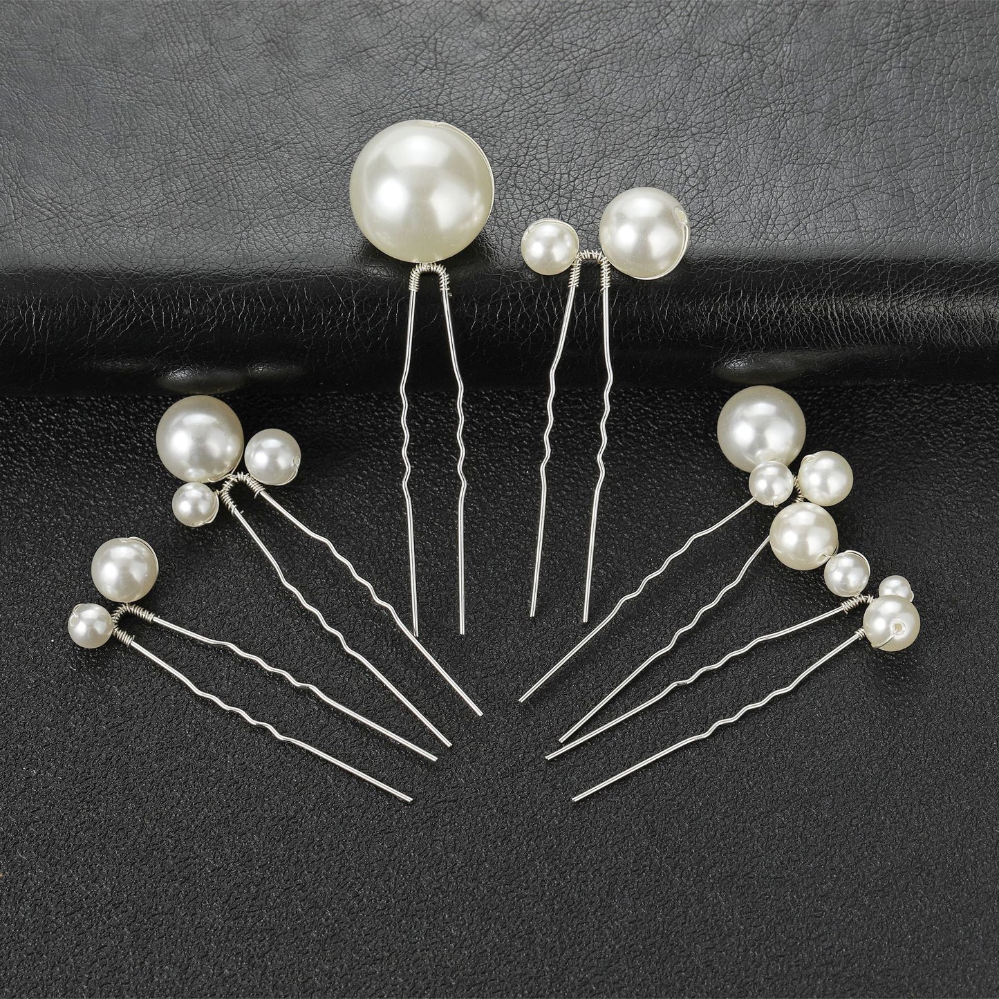 Bridal Wedding Hair Pins Set of 6 Pearl U-Shaped Hair Accessories