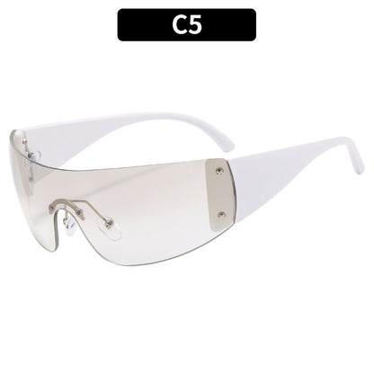 Y2K Star Shaped Rimless Sunglasses Trendy Outdoor Eyewear