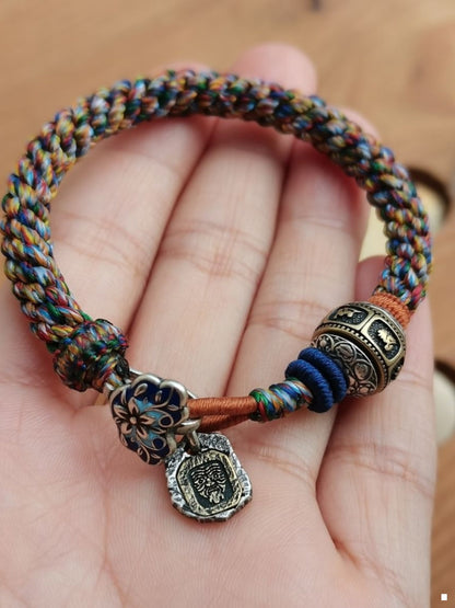 Tibetan Ethnic Zakiram Bracelet Hand-Woven Minority Design Personality Thangka Bracelet