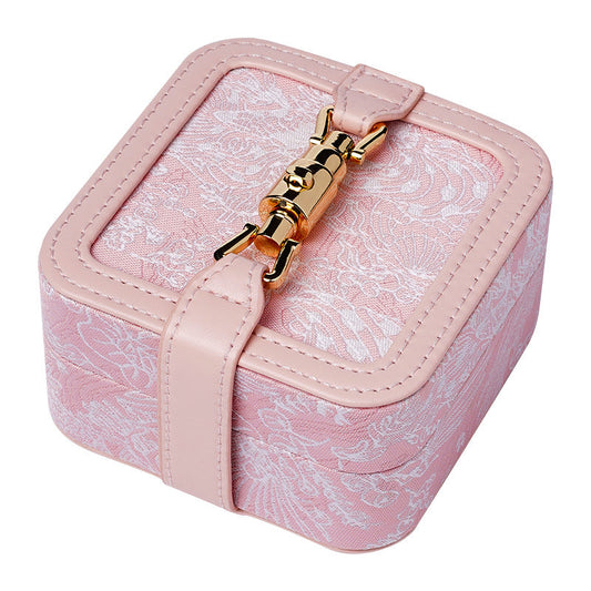 Vintage Jacquared Embroidered Portable Jewelry Case