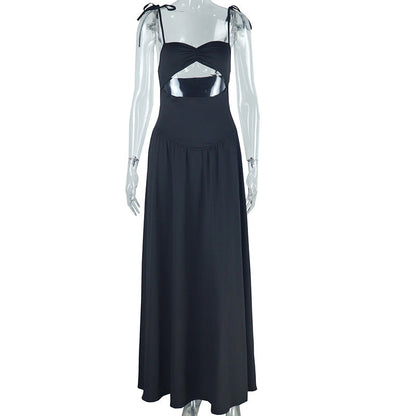 Fashion Solid Color Maxi Dress Sleeveless A-Line Dress