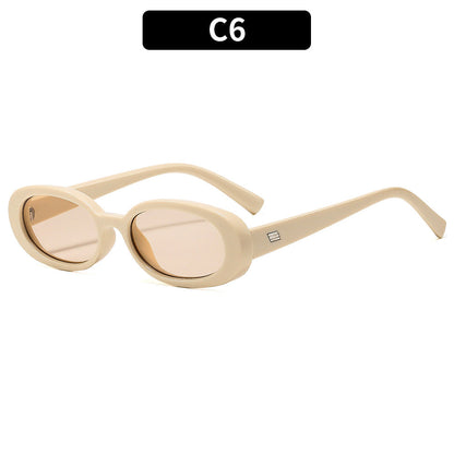 Trendy Oval Sunglasses UV400 Protection for Outdoor Fashion