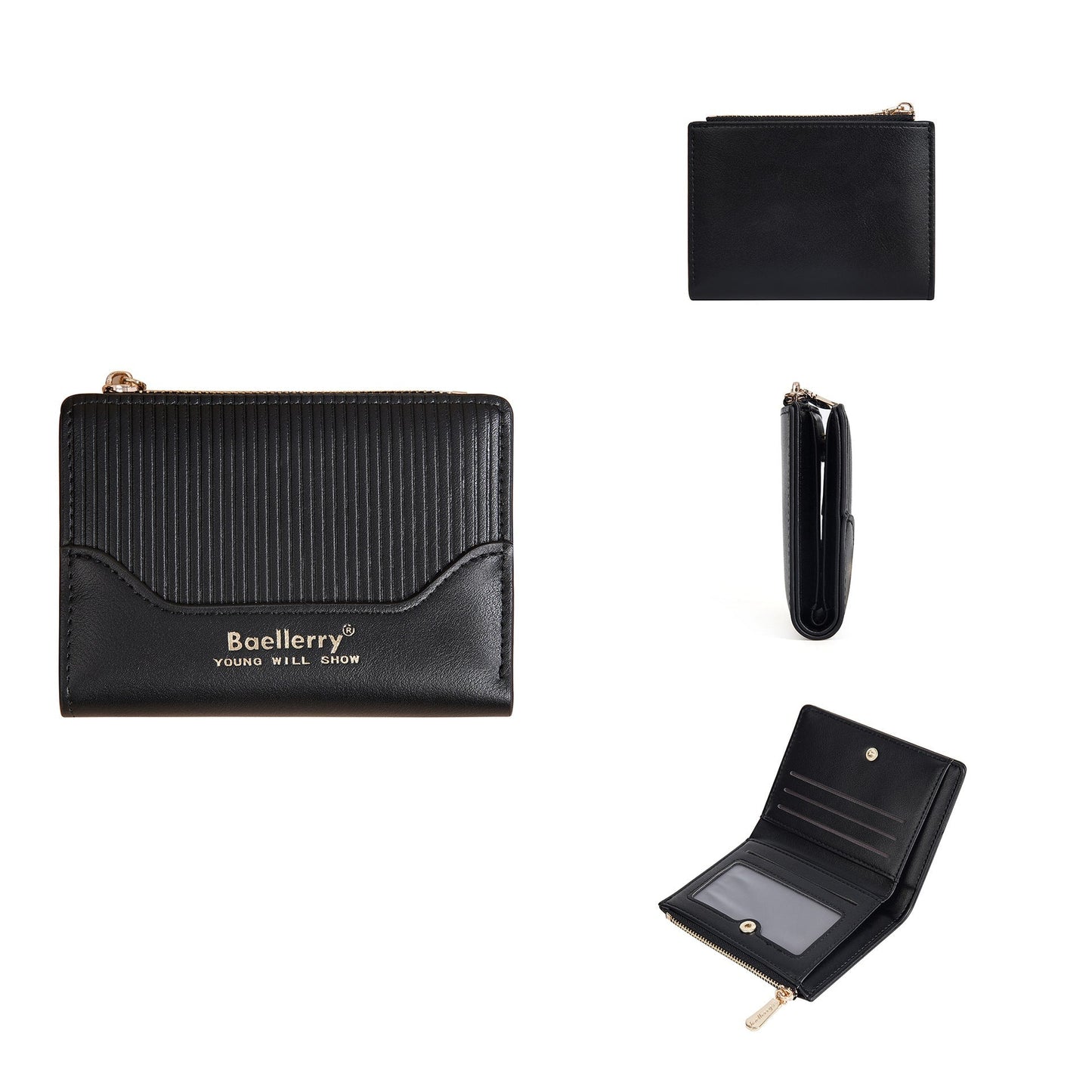 Simple Leather Splicing Card Cases Wallets