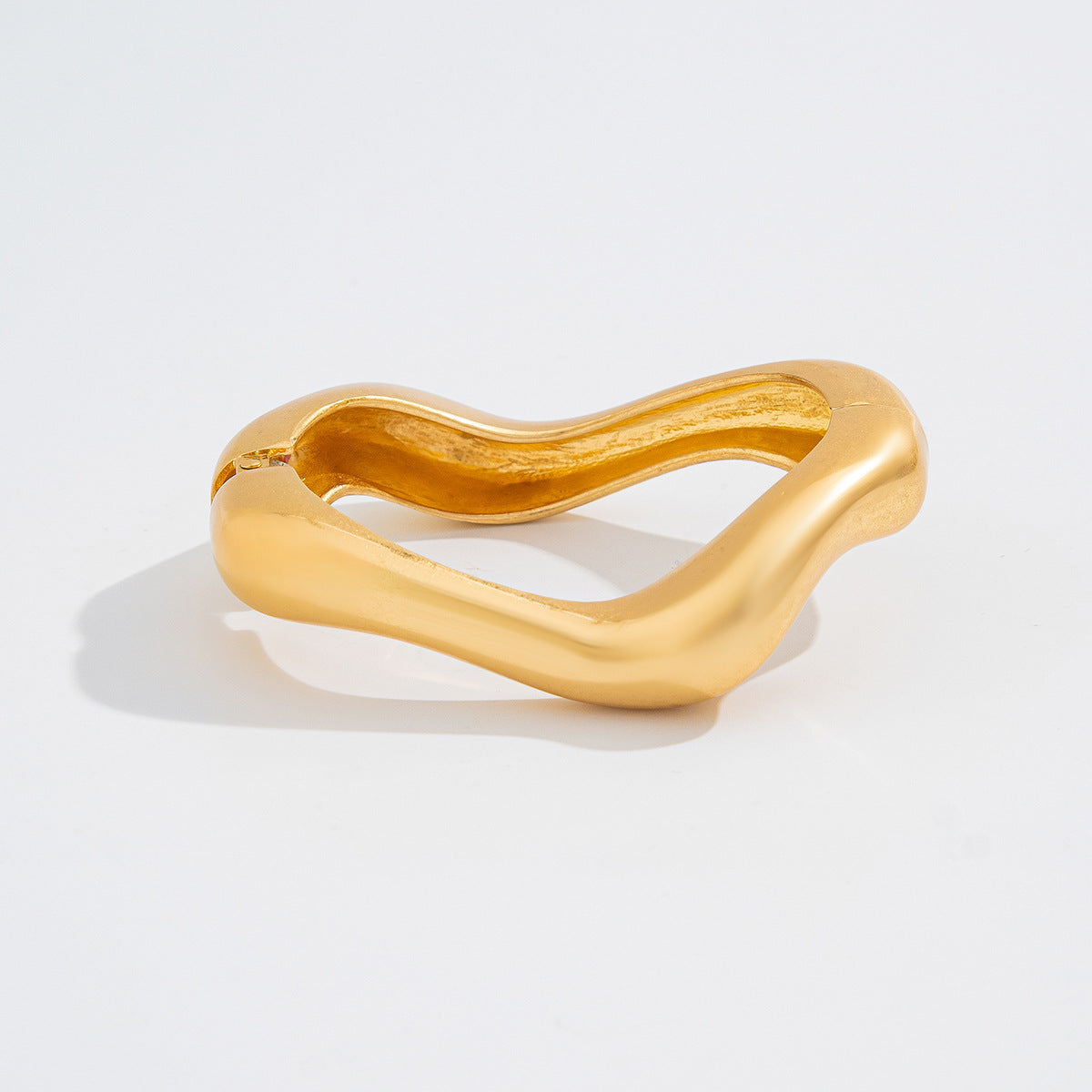 Trendy Punk Style Matte Finish Wide Spring Clip Bracelet