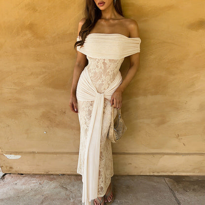 Elegant Lace Off-Shoulder Bodycon Dress