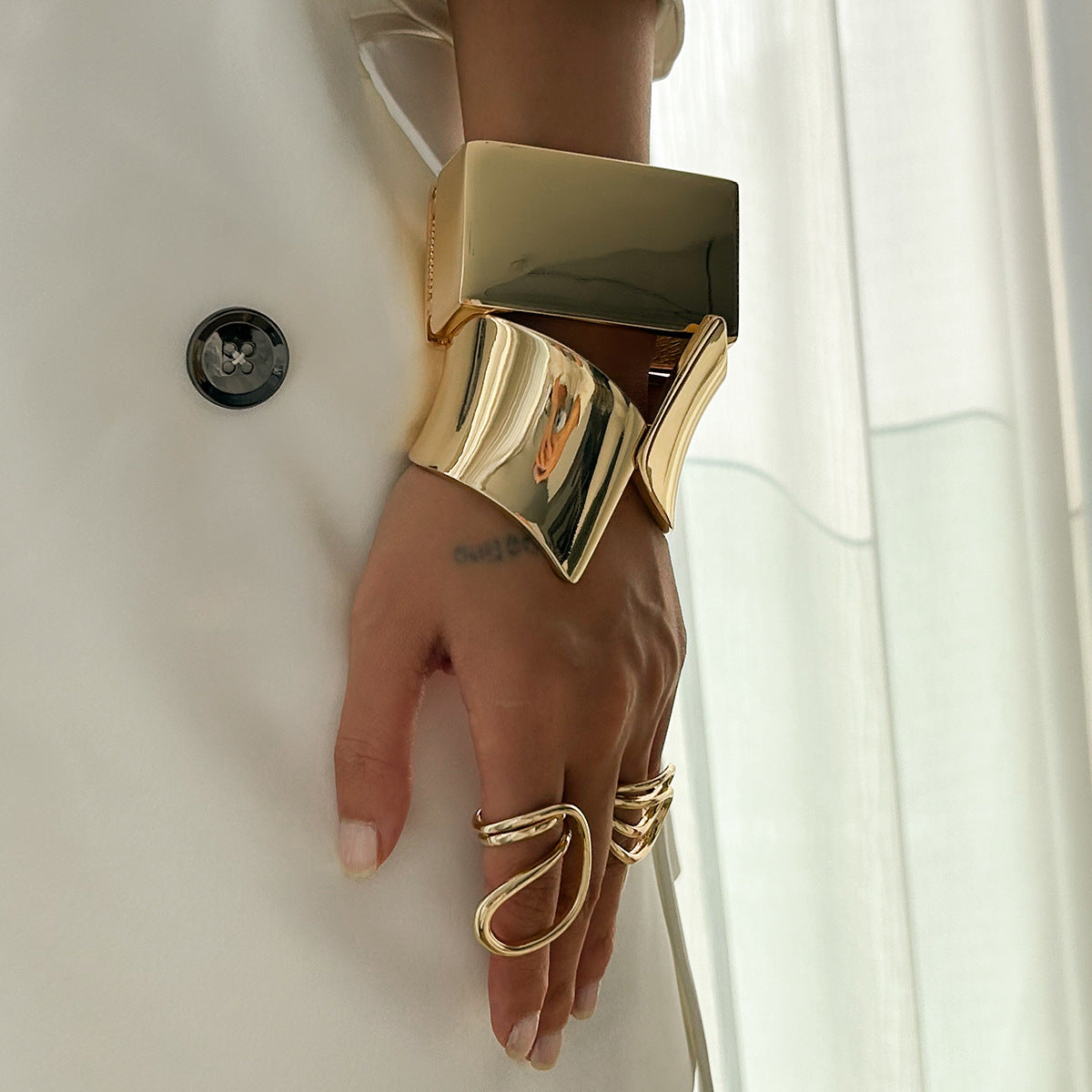 Geometric Open-Style Block Bracelets Set