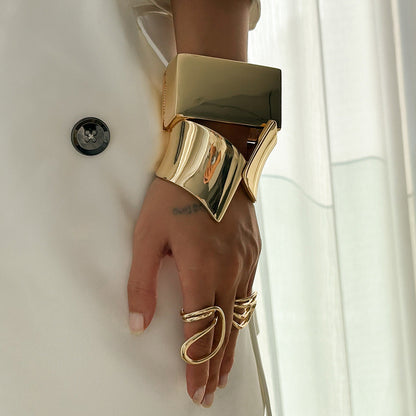 Geometric Open-Style Block Bracelets Set