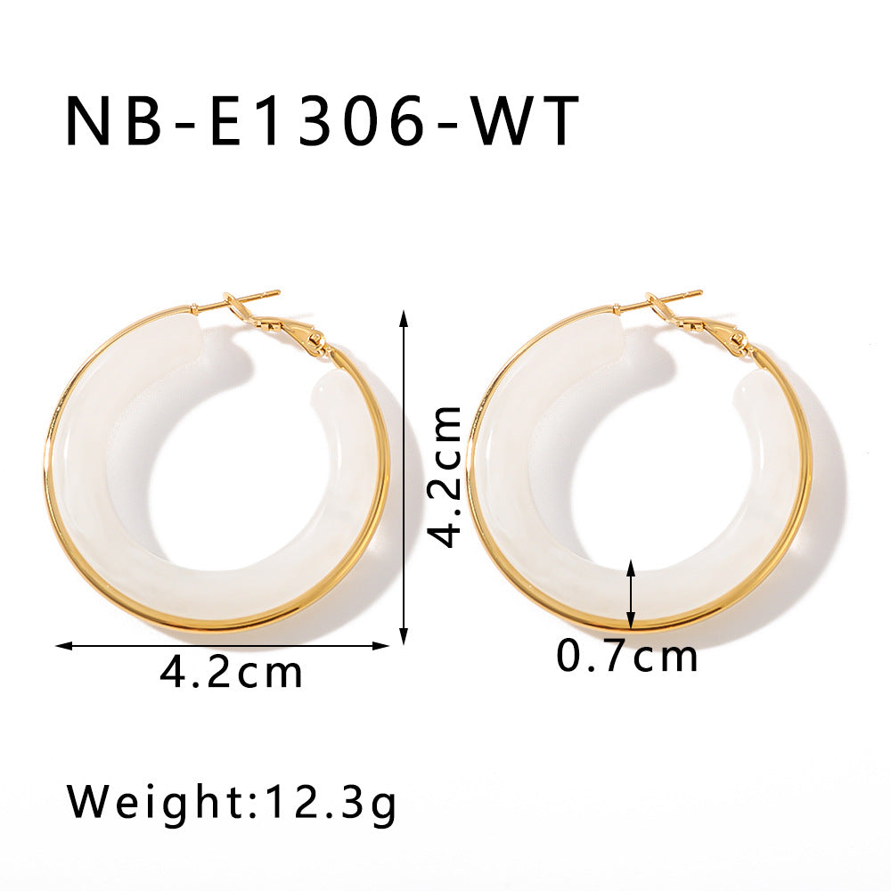 Vintage Acrylic Geometric Hoop Earrings