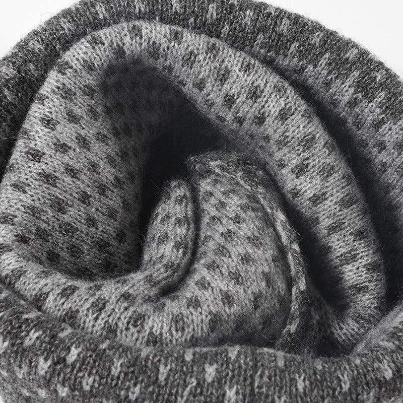 Polka Dot Knit Hat Padded Beanie