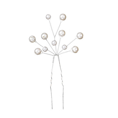 Bridal Pearl Flower Hairpin U-Shaped Hair Accessory for Wedding