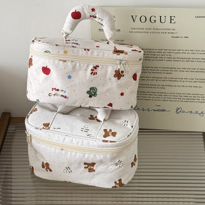 Cute Bear Print Large Capacity Makeup Bag