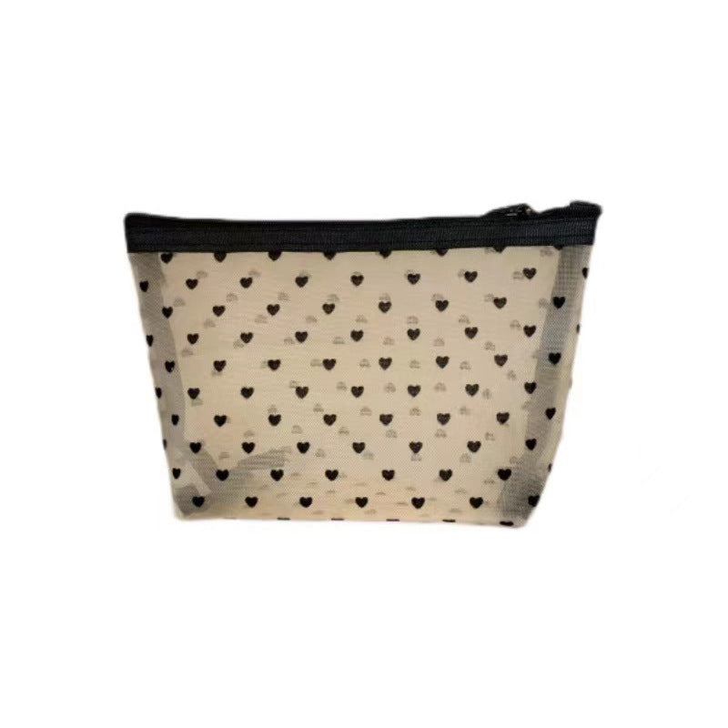 Heart Velvet Cosmetic Bag Multi-Function Portable Storage Pouch