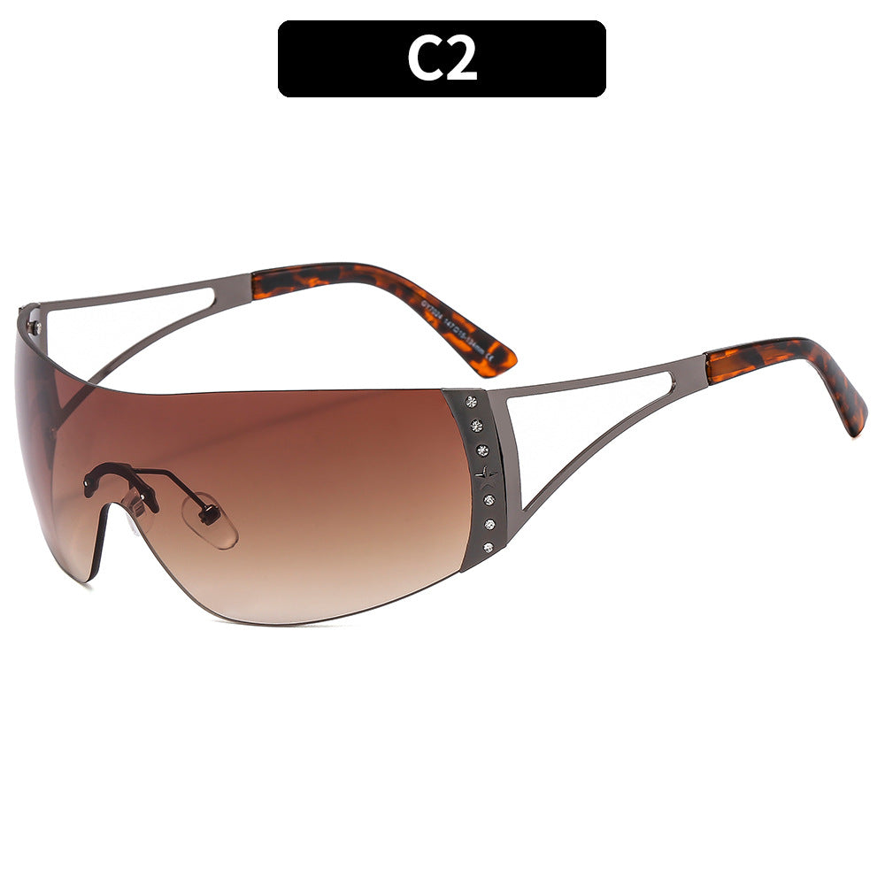 Retro Oval Metal Sunglasses with Gemstones for Outdoor Style