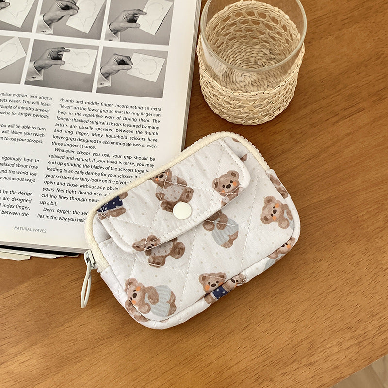 Multi-Functional Quilted Card Holder with Floral Print