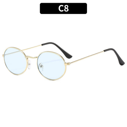 Classic Oval Metal Retro Sunglasses For Men And Women