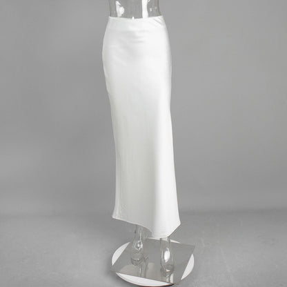 Mermaid Tail Satin Maxi Skirt Elegant Street Style