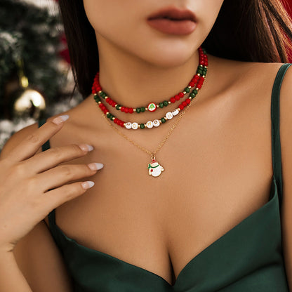 Christmas Snowman Choker Necklace for Women