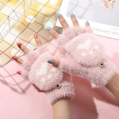 Cute Cartoon Fleece Gloves for Kids and Adults