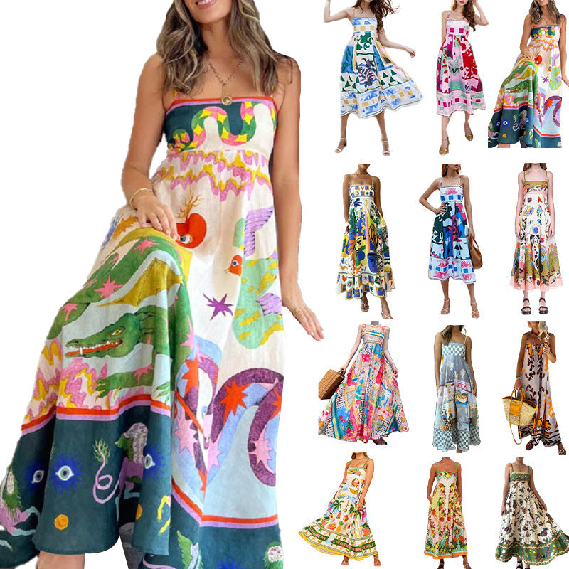 Elegant High-Waisted Floral Maxi Dress