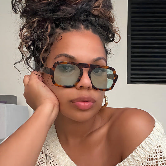 Trendy UV400 Protection Sunglasses Stylish Oval Frame Unisex Outdoor Eyewear
