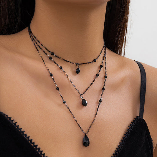 Gothic Vintage Blood Tear Drop Fringe Necklace For Women