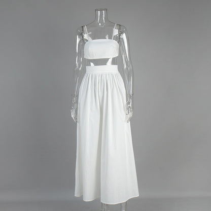 Cotton Sleeveless Long Dress Lingerie Set Sexy Style