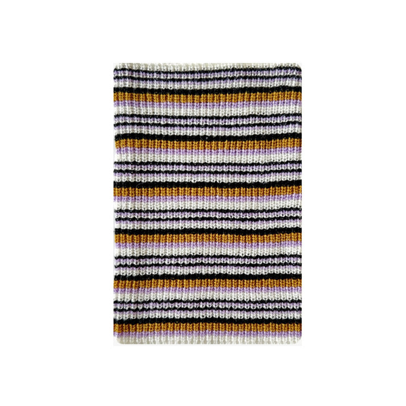 Striped Wool Blend Knit Neck Warmer for Unisex Winter Wear