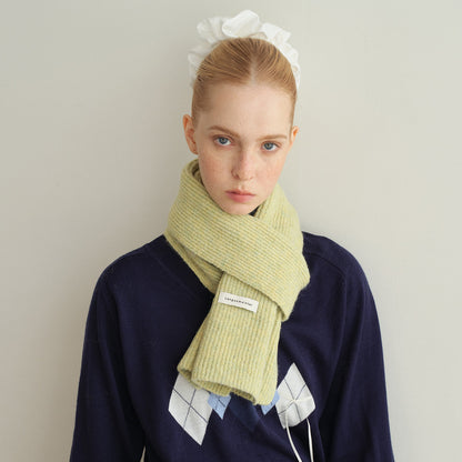 Classic Stripe Knit Scarf Women Soft Wool Blend Winter Neck Wrap