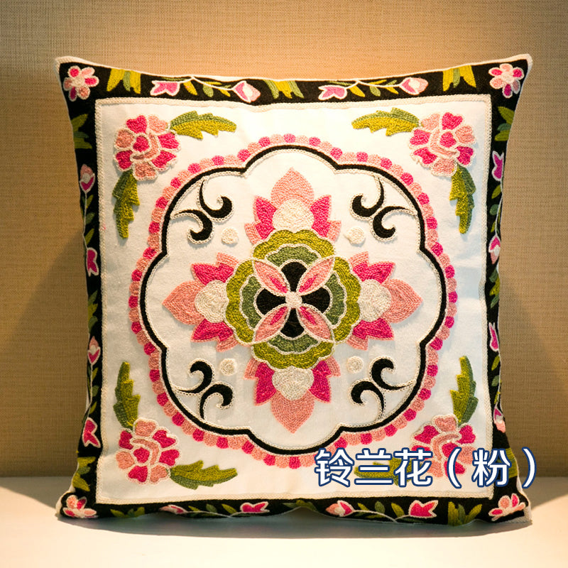 Ethnic Style Embroidered Throw Pillows Sofa Cushions  Cushions Pillow Covers, No Core