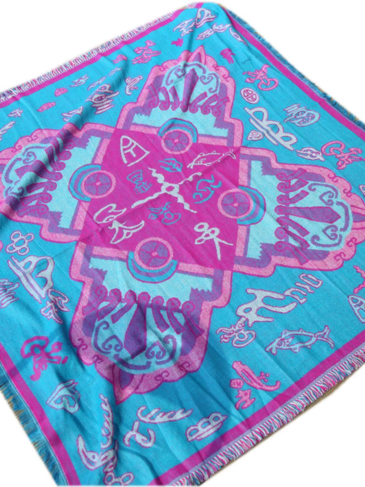 Nepal Vintage Printed Shawl Women'S Imitation Cashmere Warm Ethnic Style Tibetan Scarf