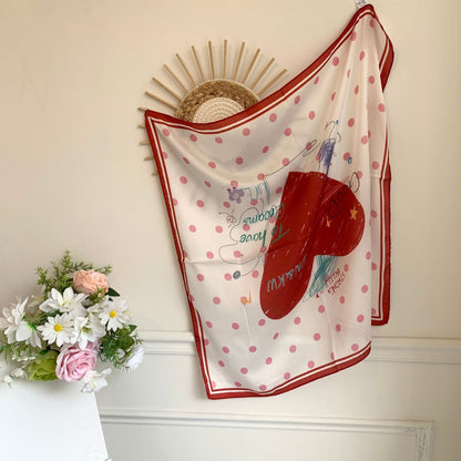 Love Flower Colorful Print Square Scarf