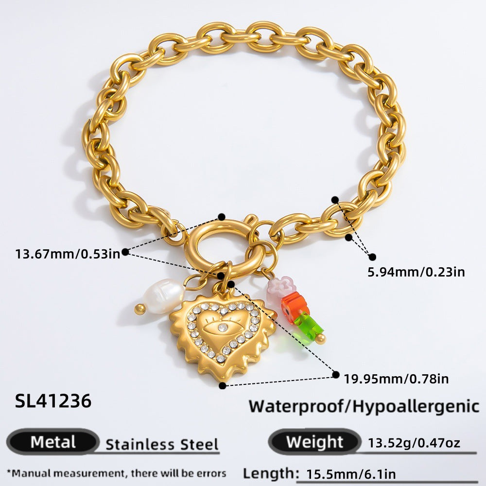 DIY Stainless Steel Heart Pendant Necklace with 18k Gold Plating